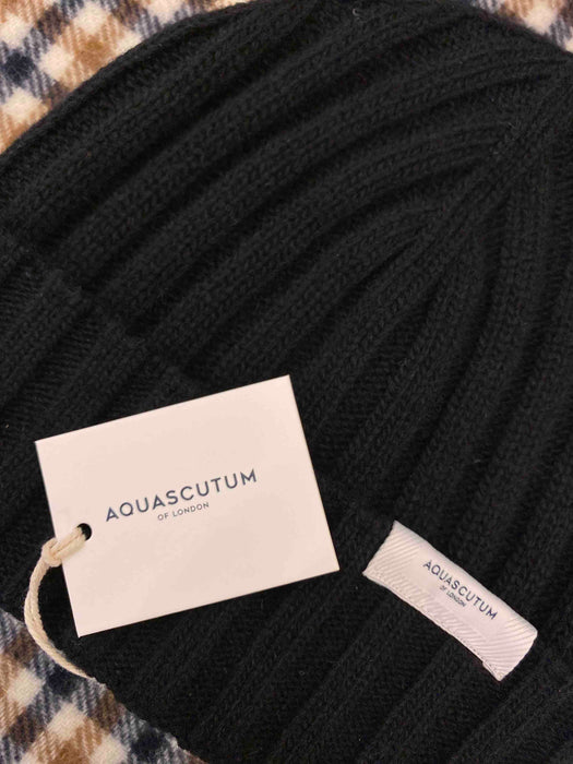Aquascutum of London Cappello Cuffia Lana Nero