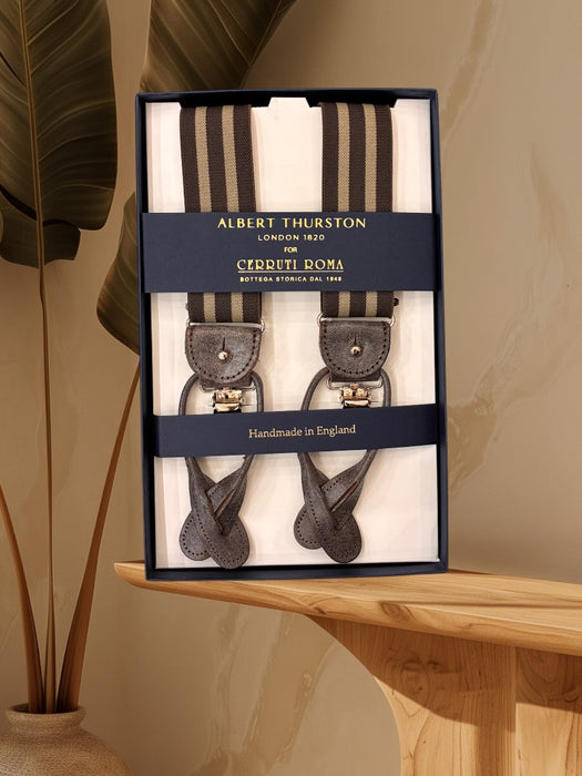 Albert Thurston Bretella Marrone Riga Beige