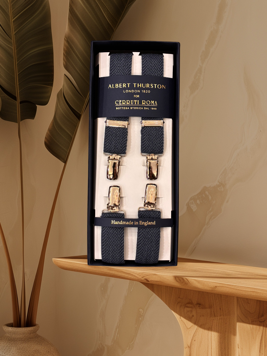 Albert Thurston Bretella Slim Spinata Denim