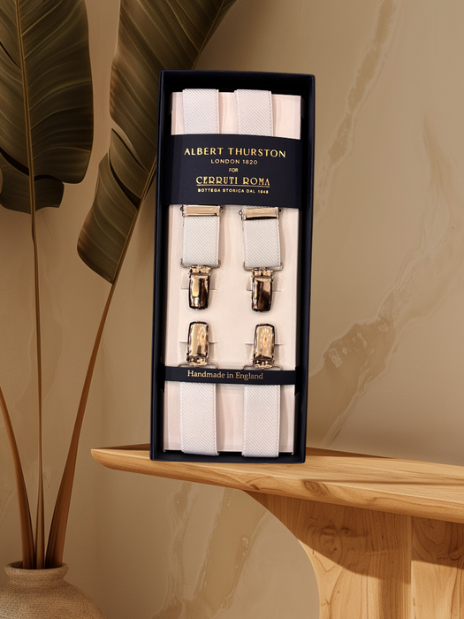 Albert Thurston Bretella Slim Bianca