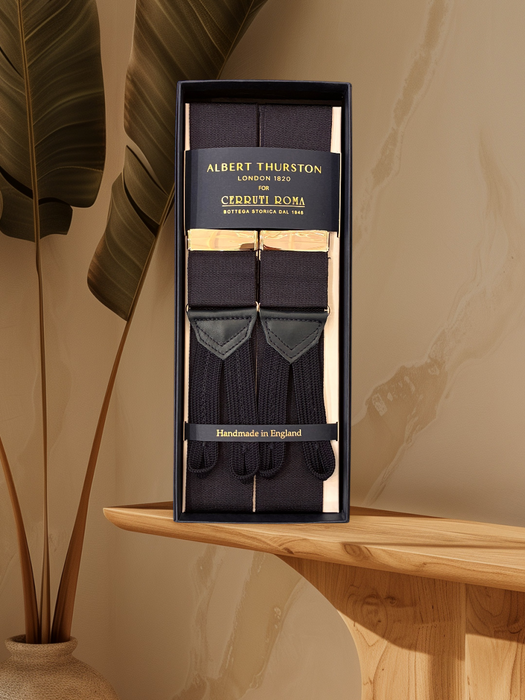 Albert Thurston Bretella Blu Seta