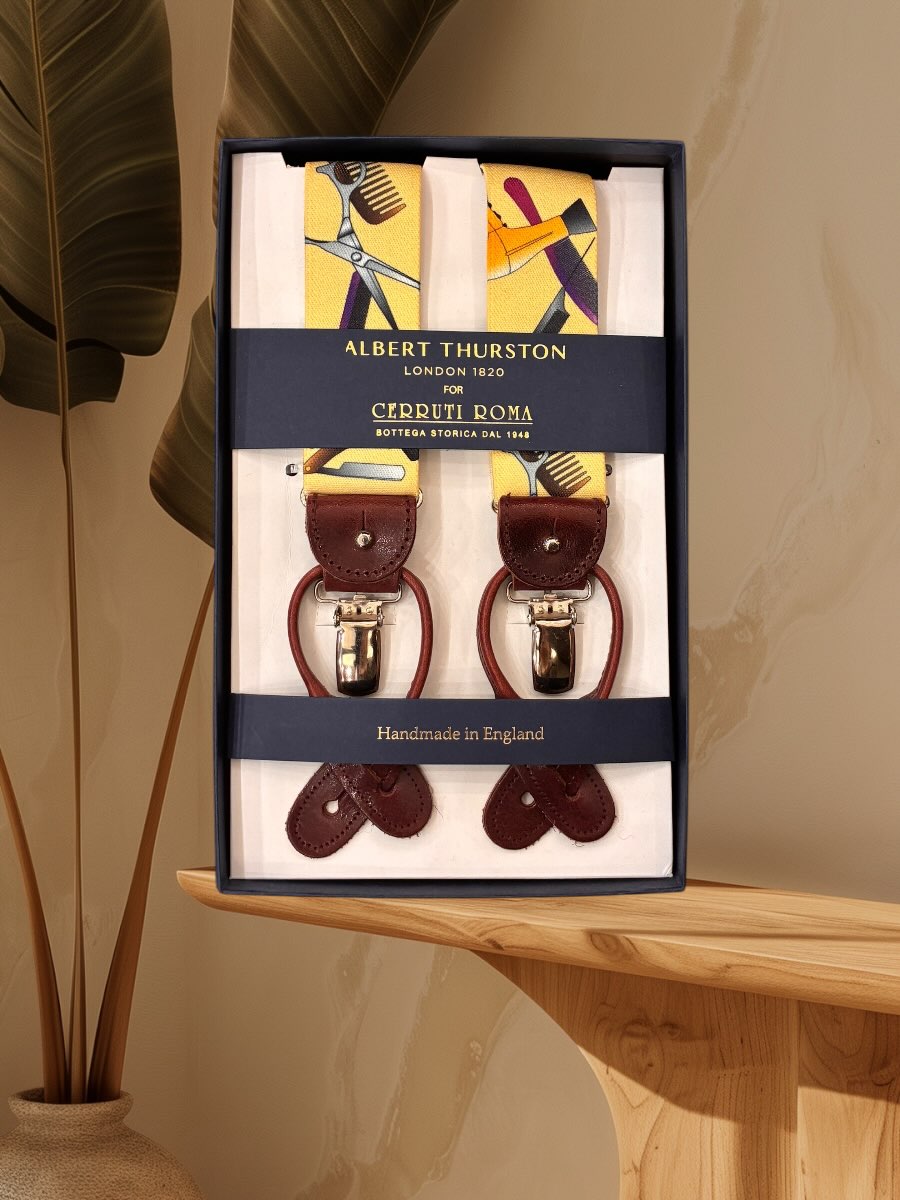 Albert Thurston Bretella Fantasia Motivo Barberia