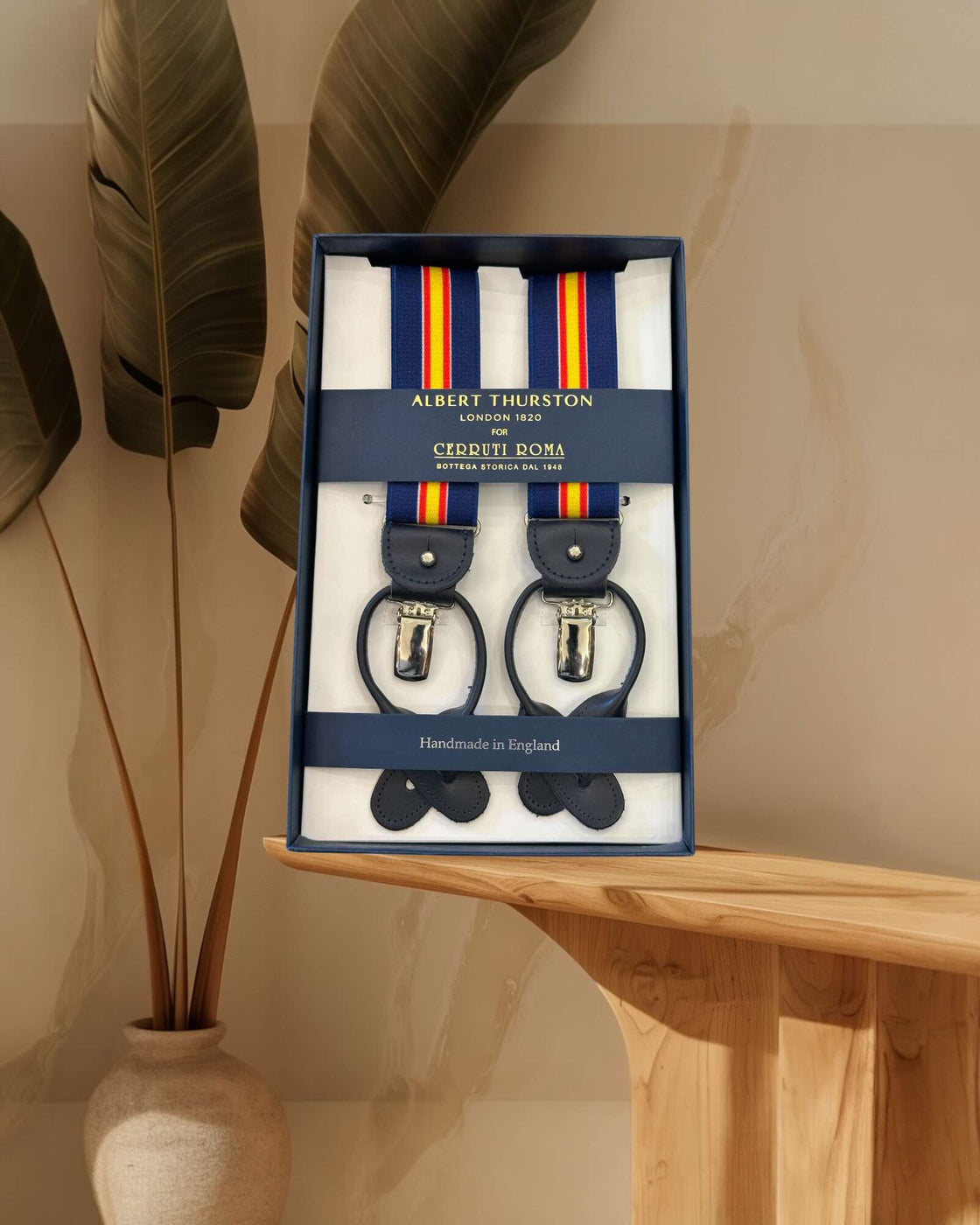 Albert Thurston Bretella Righe Blu e Giallo