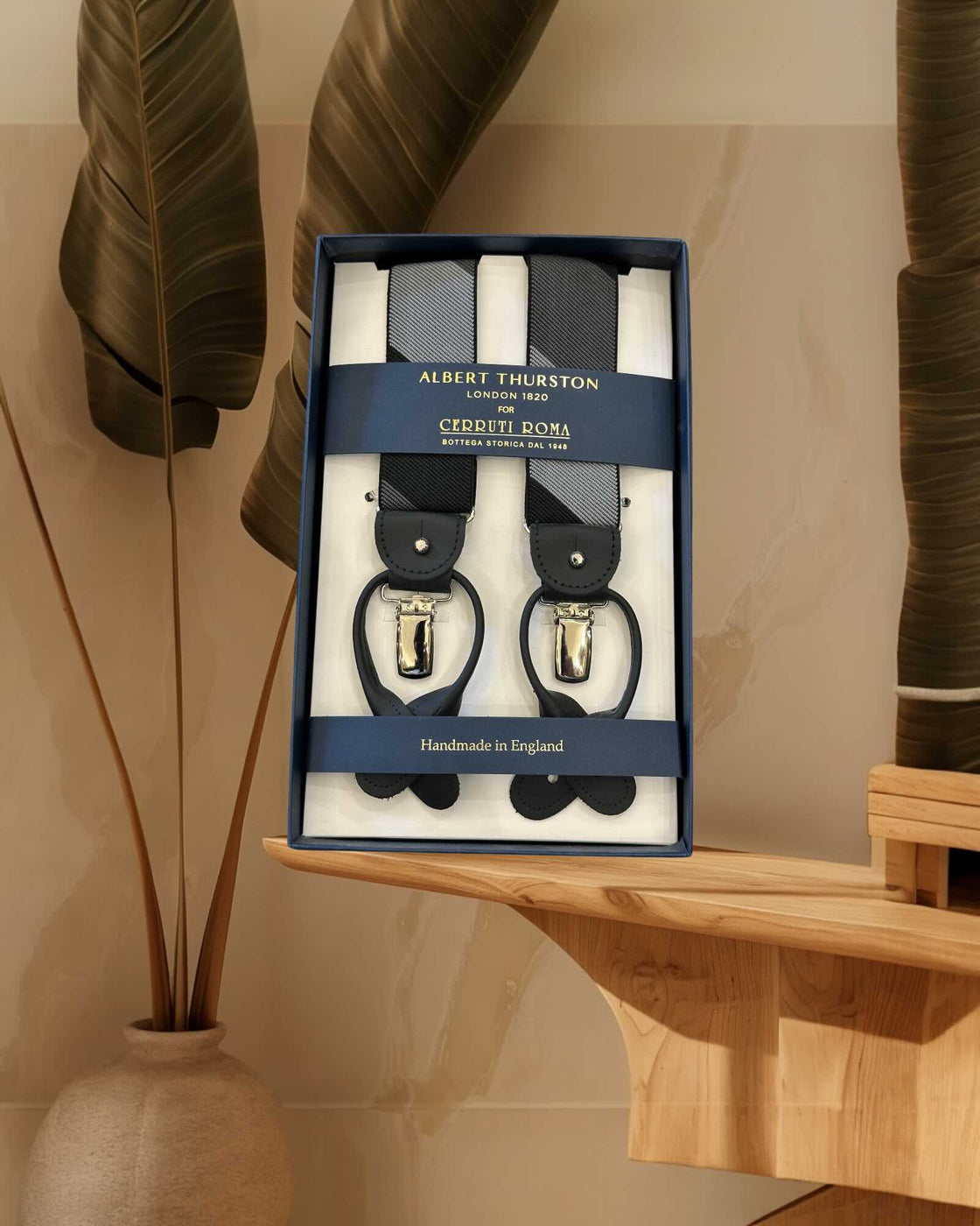 Albert Thurston Bretella Regimental Grigio