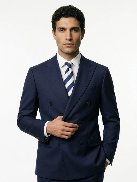 Abito Sartoriale Blu Doppio Petto con Rever a lancia