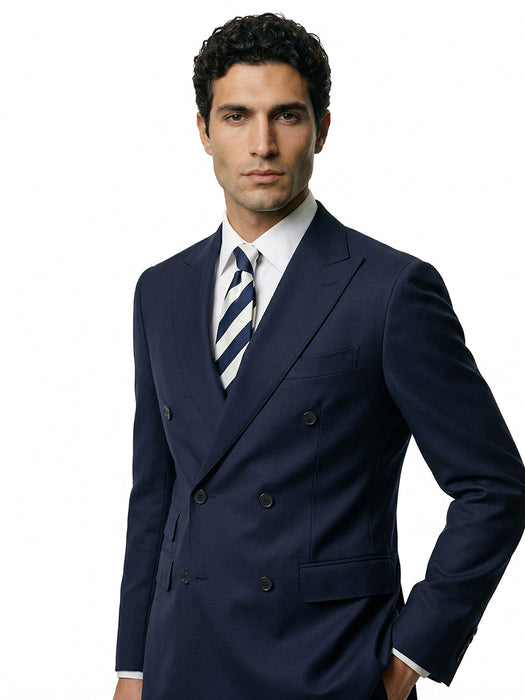 Abito Sartoriale Blu Doppio Petto con Rever a lancia