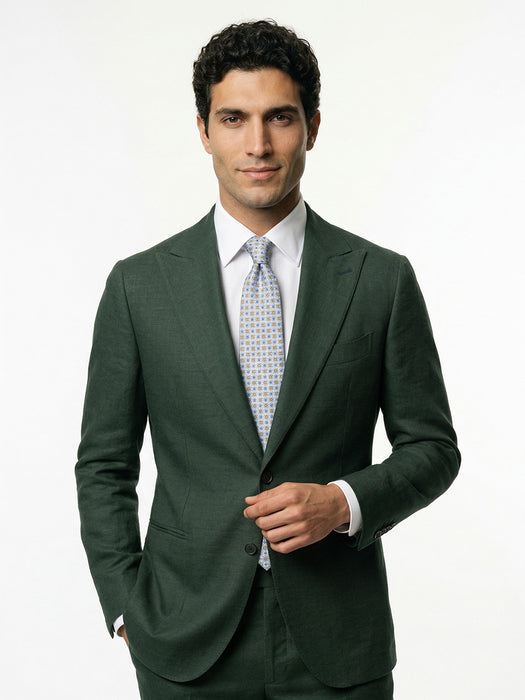 Abito Sartoriale Verde Scuro con Rever a Lancia