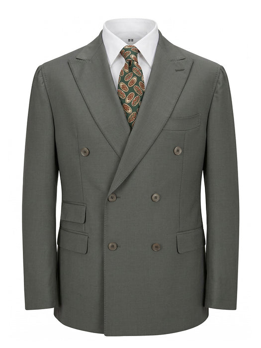 Abito Sartoriale Doppio Petto Verde Chiaro Con Rever a Lancia