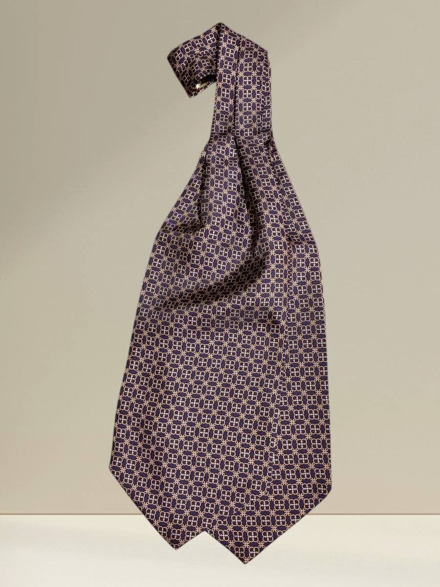 Ascot in Seta Blu Fantasia Rosso