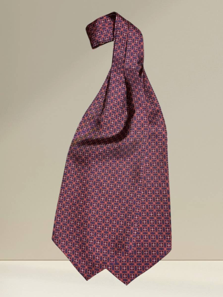 Ascot in Seta Fantasia Blu e Rosso