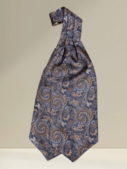 Ascot in Seta Fantasia Paisley Blu