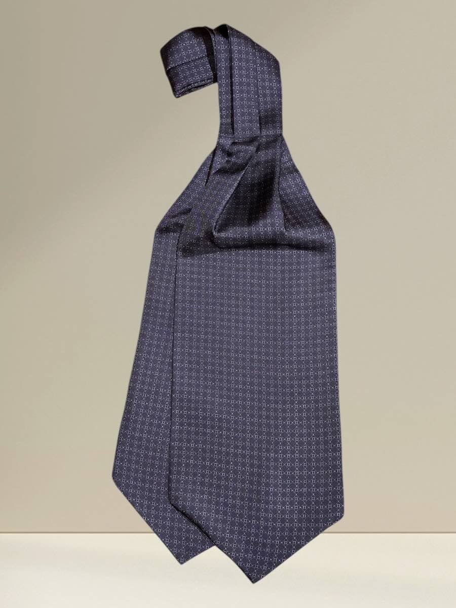 Ascot in Seta Fantasia Blu, Azzuro e Bianco