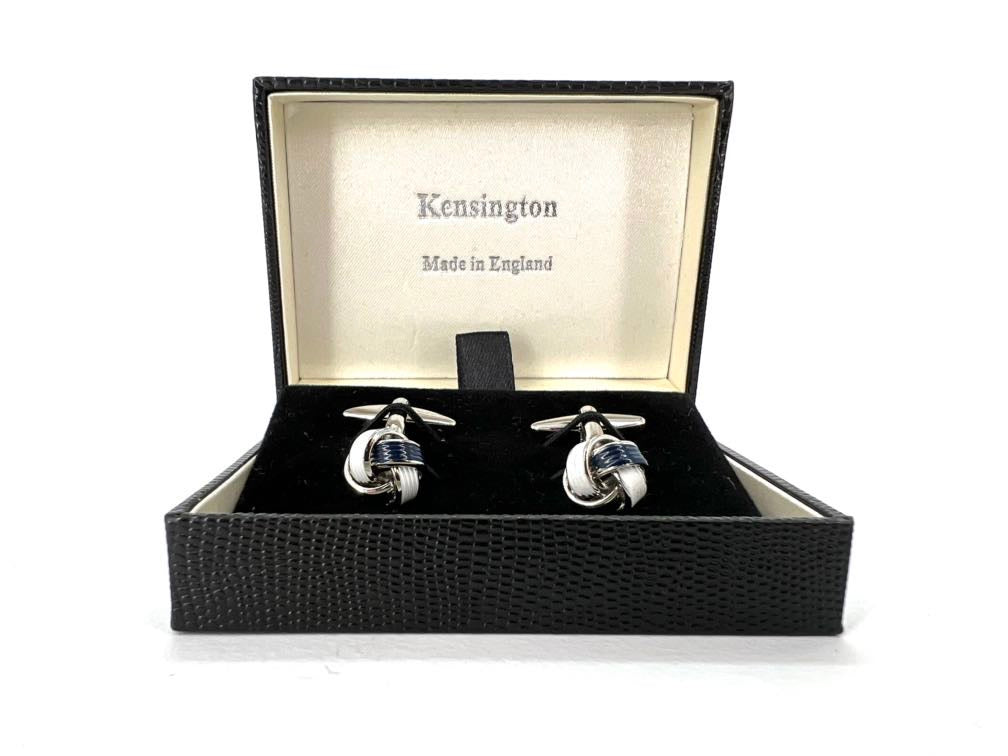 Kensington Gemello Nodino Bianco e Blu