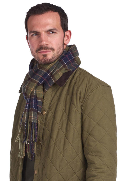 Barbour Sciarpa Tartan Verde Lana